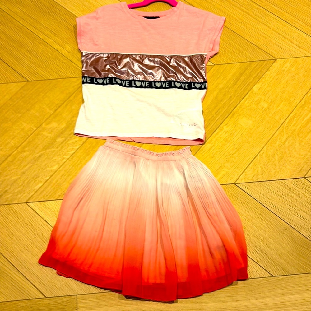 Girls Desigual Top & Mayoral Ombré Tulle Skirt Bundle 5T